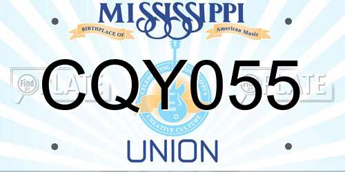 CQY055 Mississippi License Plate