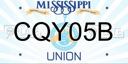 CQY05B Mississippi License Plate