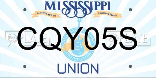 CQY05S Mississippi License Plate