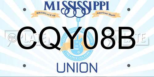 CQY08B Mississippi License Plate