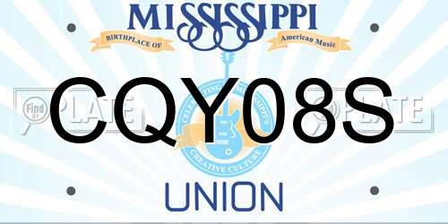 CQY08S Mississippi License Plate