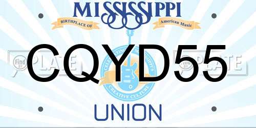 CQYD55 Mississippi License Plate
