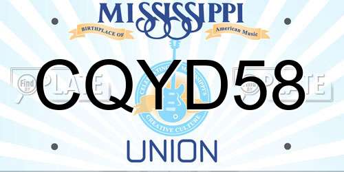 CQYD58 Mississippi License Plate