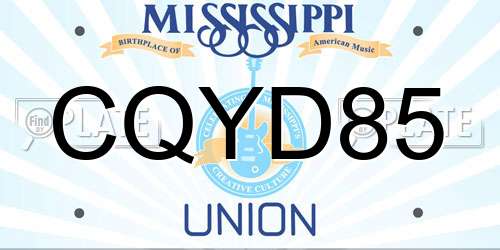 CQYD85 Mississippi License Plate