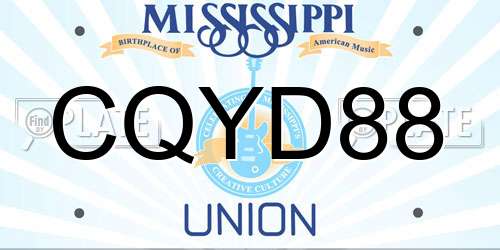 CQYD88 Mississippi License Plate