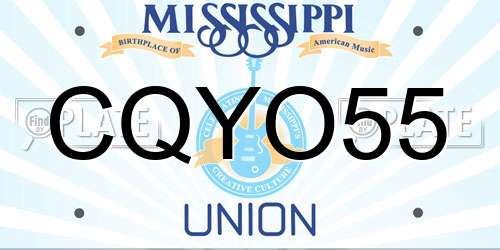 CQYO55 Mississippi License Plate