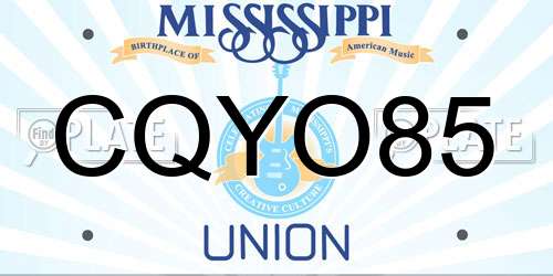 CQYO85 Mississippi License Plate