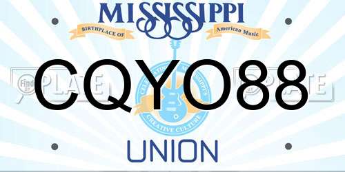 CQYO88 Mississippi License Plate