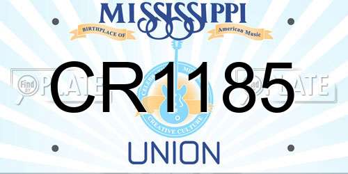 CR1185 Mississippi License Plate