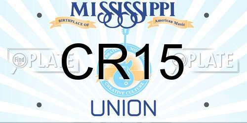 CR15 Mississippi License Plate