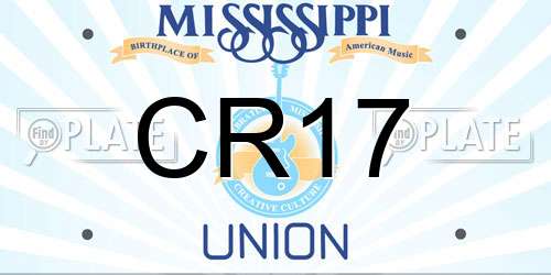 CR17 Mississippi License Plate