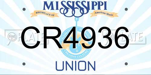 CR4936 Mississippi License Plate