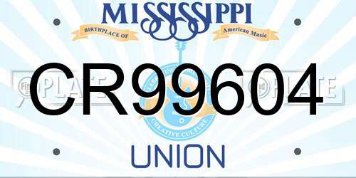 CR99604 Mississippi License Plate