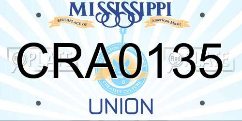 CRA0135 Mississippi License Plate