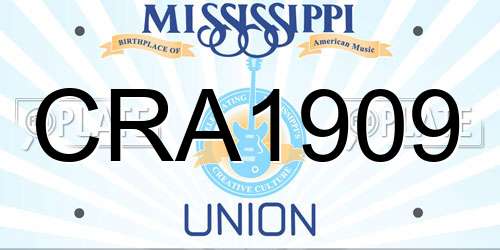 CRA1909 Mississippi License Plate