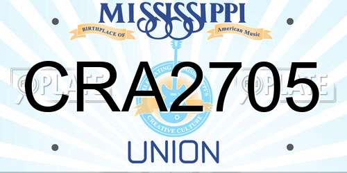 CRA2705 Mississippi License Plate