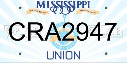CRA2947 Mississippi License Plate