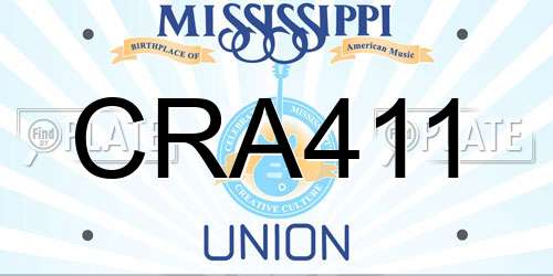 CRA411 Mississippi License Plate