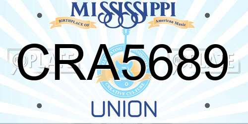 CRA5689 Mississippi License Plate