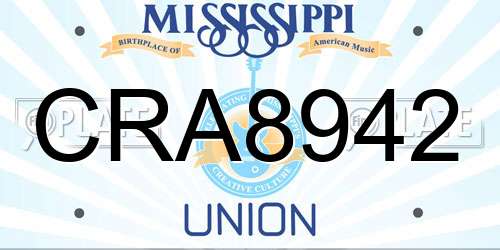 CRA8942 Mississippi License Plate
