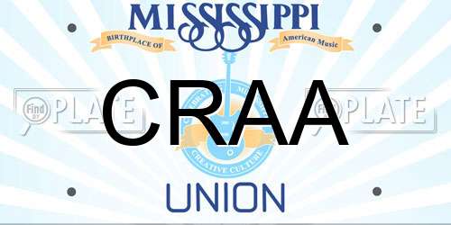 CRAA Mississippi License Plate