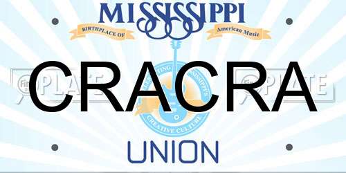 CRACRA Mississippi License Plate