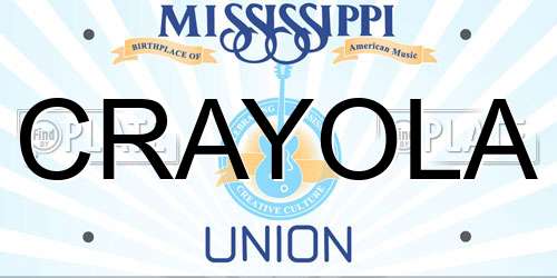 CRAYOLA Mississippi License Plate