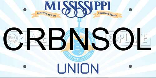 CRBNSOL Mississippi License Plate