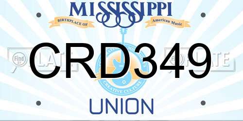 CRD349 Mississippi License Plate