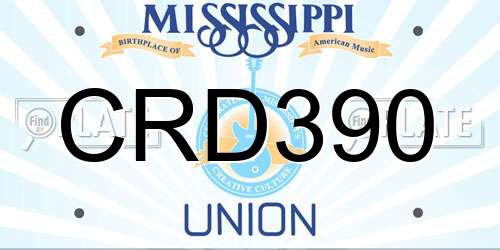 CRD390 Mississippi License Plate