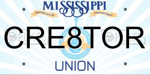 CRE8TOR Mississippi License Plate