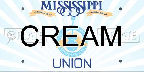 CREAM Mississippi License Plate