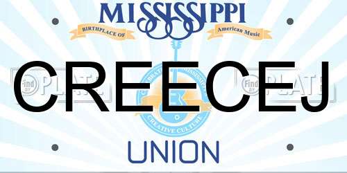 CREECEJ Mississippi License Plate