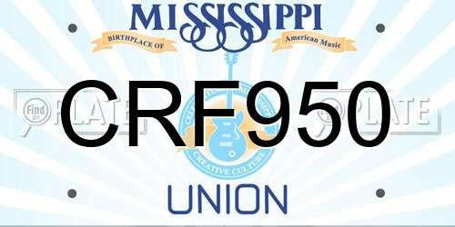 CRF950 Mississippi License Plate