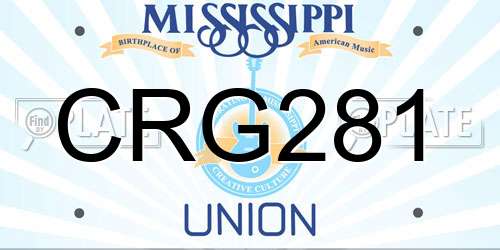 CRG281 Mississippi License Plate