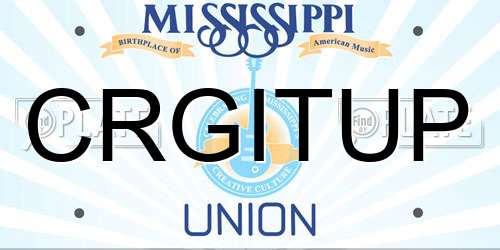 CRGITUP Mississippi License Plate