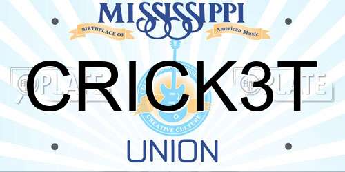 CRICK3T Mississippi License Plate