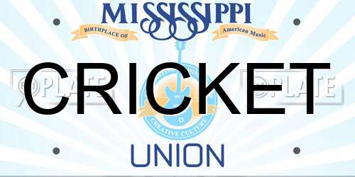CRICKET Mississippi License Plate