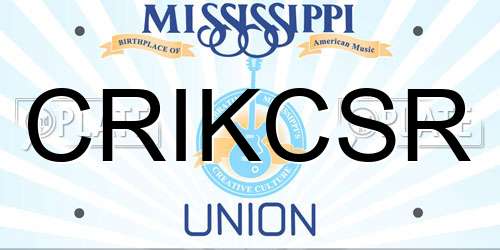 CRIKCSR Mississippi License Plate