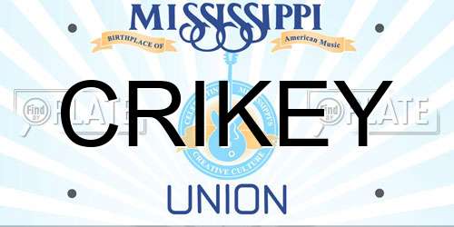 CRIKEY Mississippi License Plate