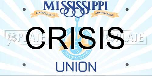 CRISIS Mississippi License Plate