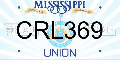 CRL369 Mississippi License Plate