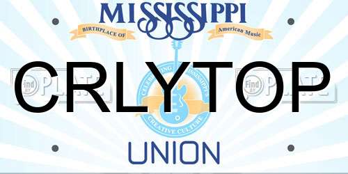 CRLYTOP Mississippi License Plate