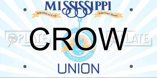 CROW Mississippi License Plate
