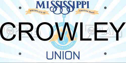 CROWLEY Mississippi License Plate