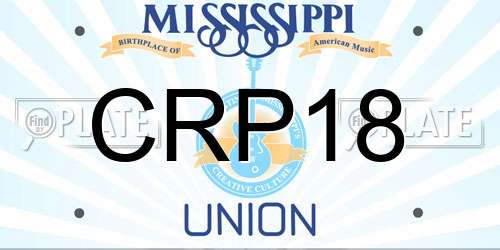 CRP18 Mississippi License Plate