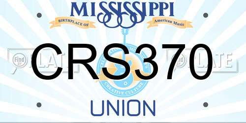 CRS370 Mississippi License Plate