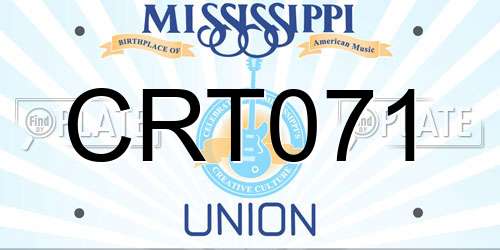 CRT071 Mississippi License Plate
