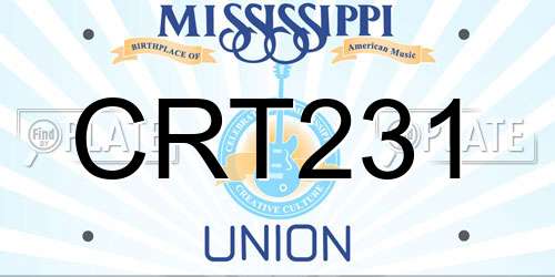 CRT231 Mississippi License Plate