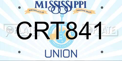 CRT841 Mississippi License Plate